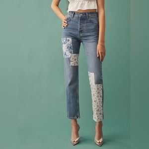Reformation Cynthia Linen Patch Jean